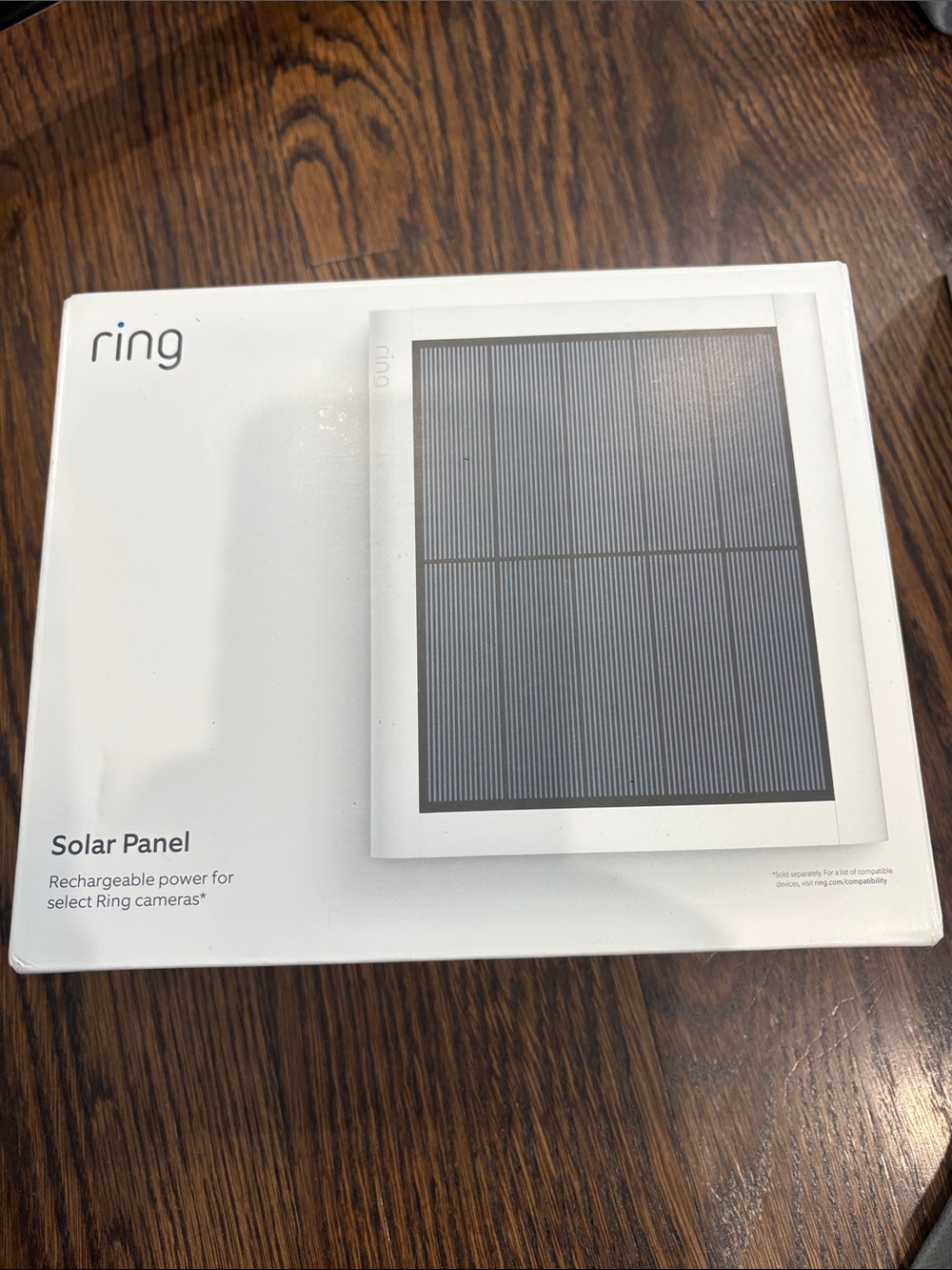 Ring White Solar Panel Charger. New in box.